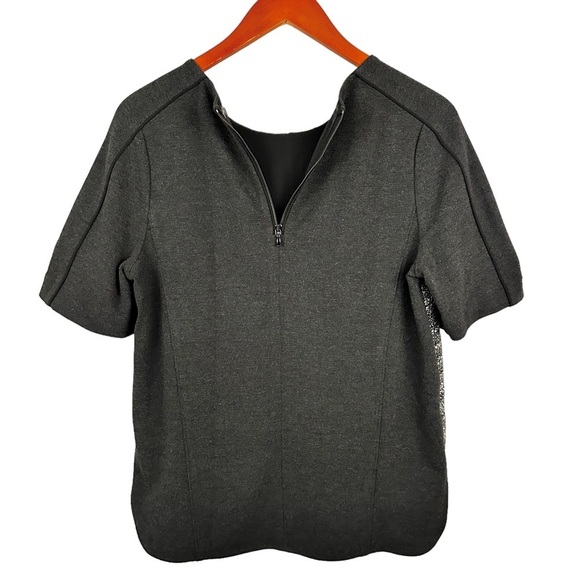 VINCE Boxy Textured Tweed & Wool Contrast Shirt - Picture 9 of 13